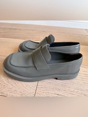 CAMPER MIL 1978
Gray leather loafers Sz: 43 / Men's 9.5 , Women's 11.5. 
$315